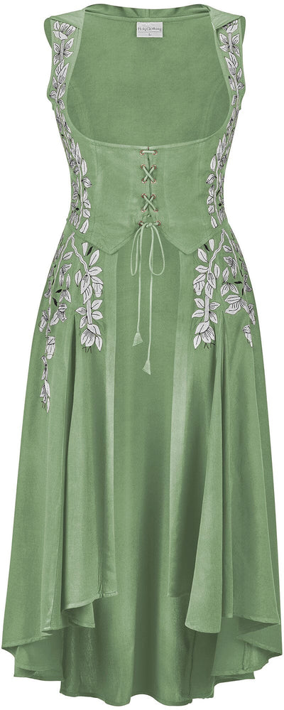 Tauriel Maxi Overdress Limited Edition Spring Basil Silver Embroidery