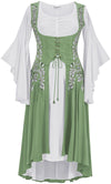 Tauriel Maxi Set Limited Edition Spring Basil Silver Embroidery